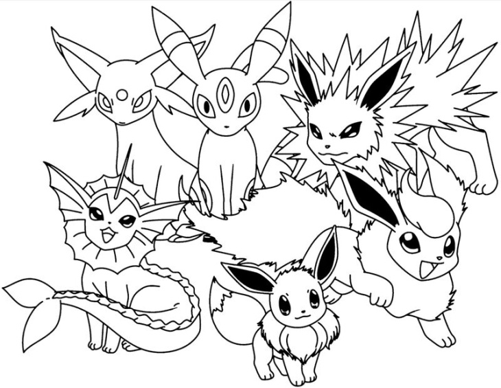 50 hình tranh tập tô màu Pokemon huyền thoại tiến hóa Mega