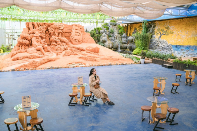 quán cà phê, tượng cát ocean 49 – một nét chấm phá mới giữa đà lạt