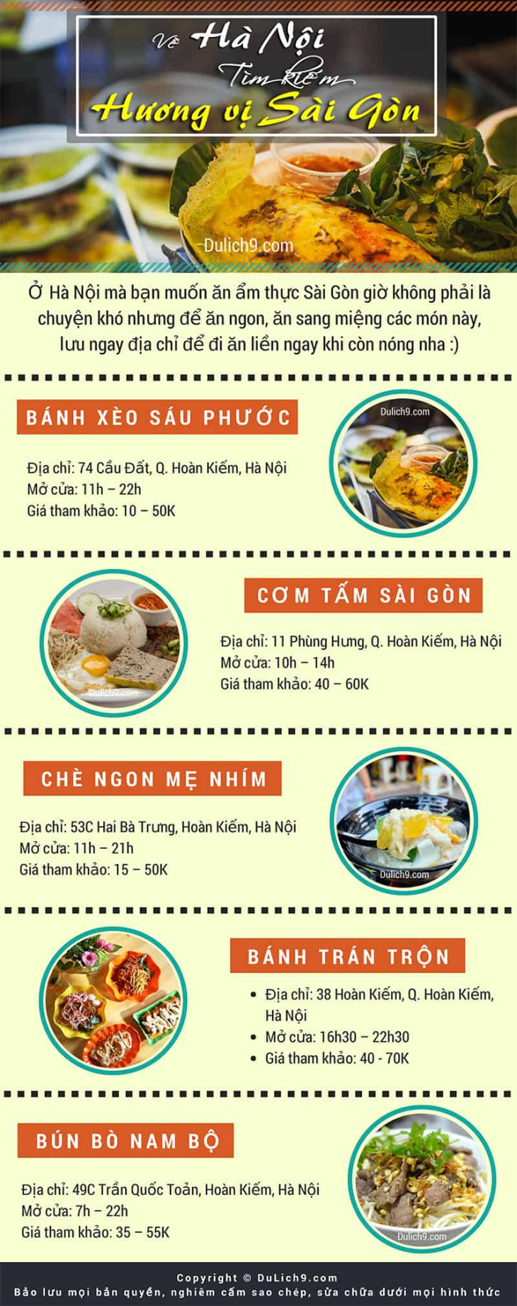 Infographic: Các đặc sản, món ăn nổi tiếng Sài Gòn ở Hà Nội
