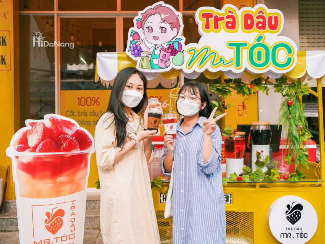 trà dâu mr. tóc - tiệm trà hoa quả hot nhất hè 2022 tại đà nẵng