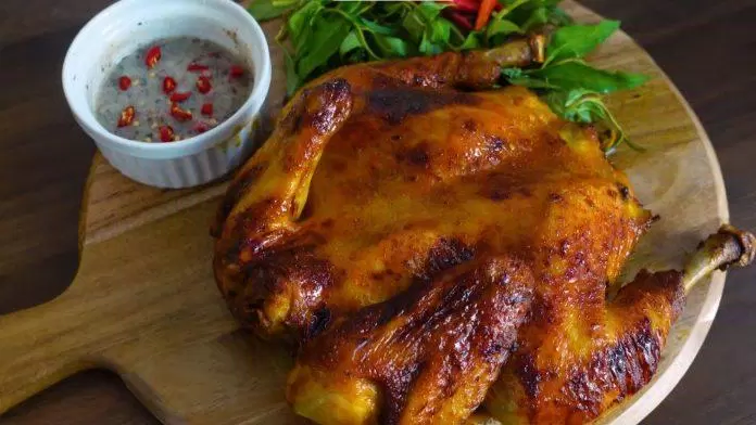 ẩm thực, món ngon, bí kíp làm gà nướng nguyên con bằng nồi chiên không dầu vàng rụm, ngọt nước, không bị khô