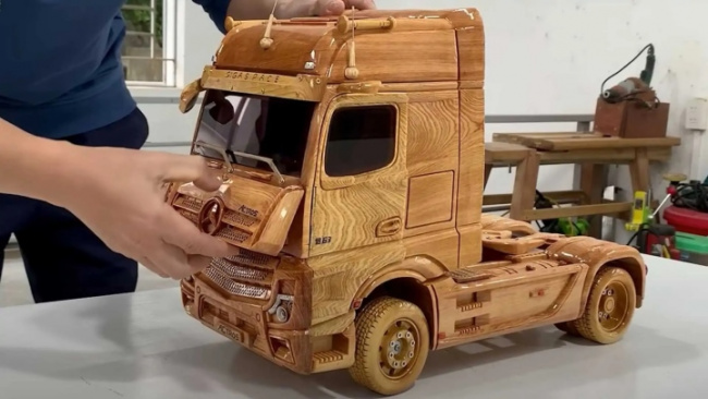 commercial vehicle, mercedes benz uk, mercedes-benz actros, pickup, subscribers, mercedes-benz actros made of fine wood by vietnamese workers