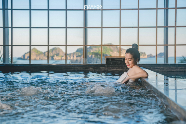 review tắm khoáng nóng ruriko onsen tại flamingo cát bà