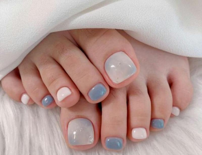 nail đẹp, top 10+ mẫu sơn móng chân màu cà phê sữa cho mùa hè