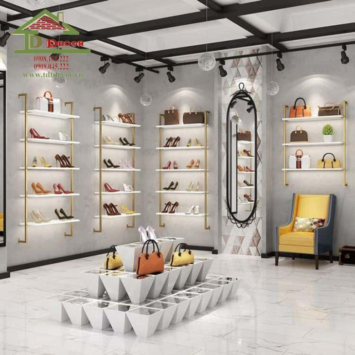 dịch vụ, thiết kế shop giày dép ấn tượng tại công ty tdt decor