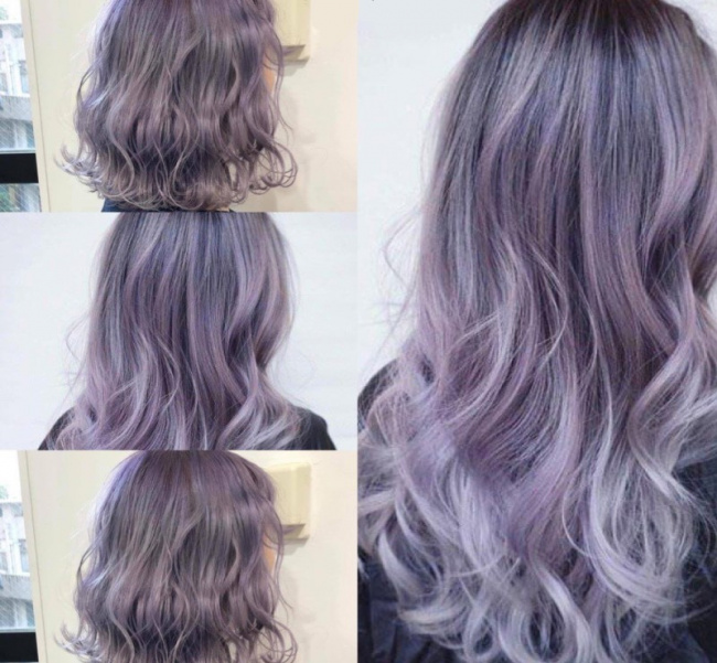 kiểu tóc, top 10 kiểu tóc nhuộm màu tím khói đẹp hợp xu hướng #1