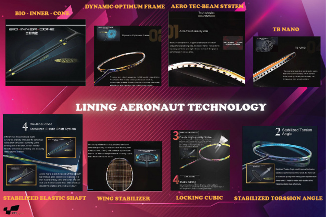 khám phá tính năng và công nghệ dòng vợt lining turbo charging