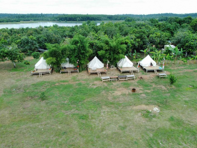 “gạo farmstay” – một không gian xanh mát để cắm trại tại hồ trị an