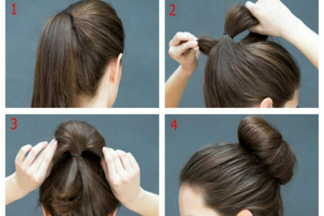 kiểu tóc, cách búi tóc phồng đơn giản dễ làm cho chị em phụ nữ