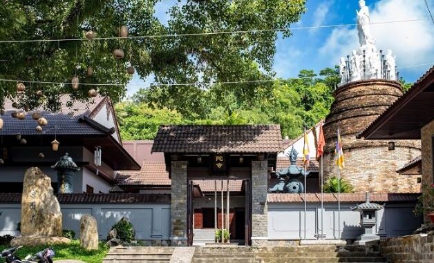 beautiful temples, buddha temple, ha tien, kien giang destination, spiritual tourism, the scenery of phat da ha tien pagoda – a unique old brick kiln temple