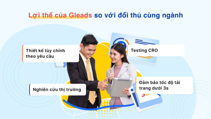 khám phá, trải nghiệm, thiết kế trang web bán hàng từ gleads