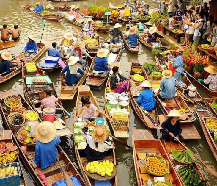 Khám phá, trải nghiệm Chợ nổi nổi tiếng 4 miền Thái Lan - hòa sắc sắc màu văn hóa, ẩm thực