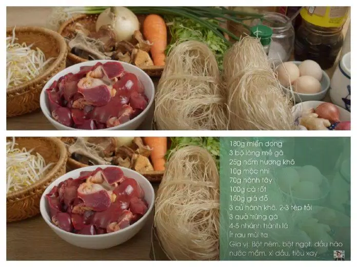 ẩm thực, món ngon, cách làm miến xào lòng gà siêu nhanh cho bữa ăn “lười”