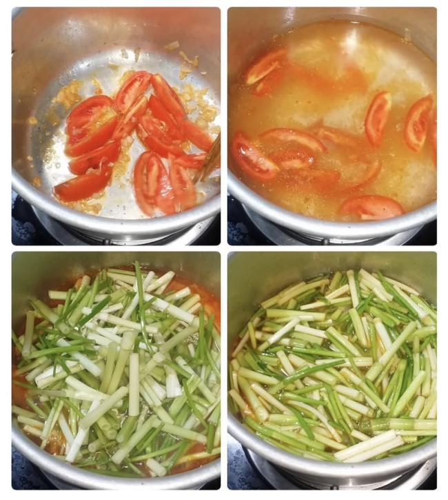 mách bạn cách nấu món canh rau cần cà chua giải nhiệt